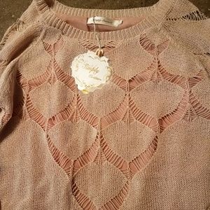 New pink/ peach color knit midi dress